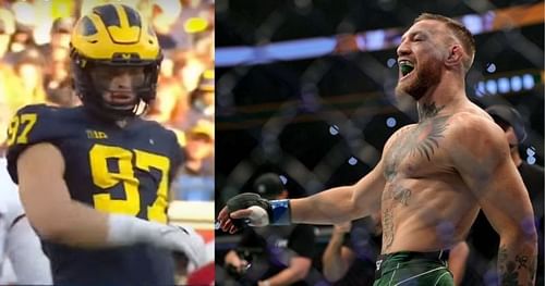 Aidan Hutchinson (Left) [Credits: aBC7 on YouTube], Conor McGregor (Right)