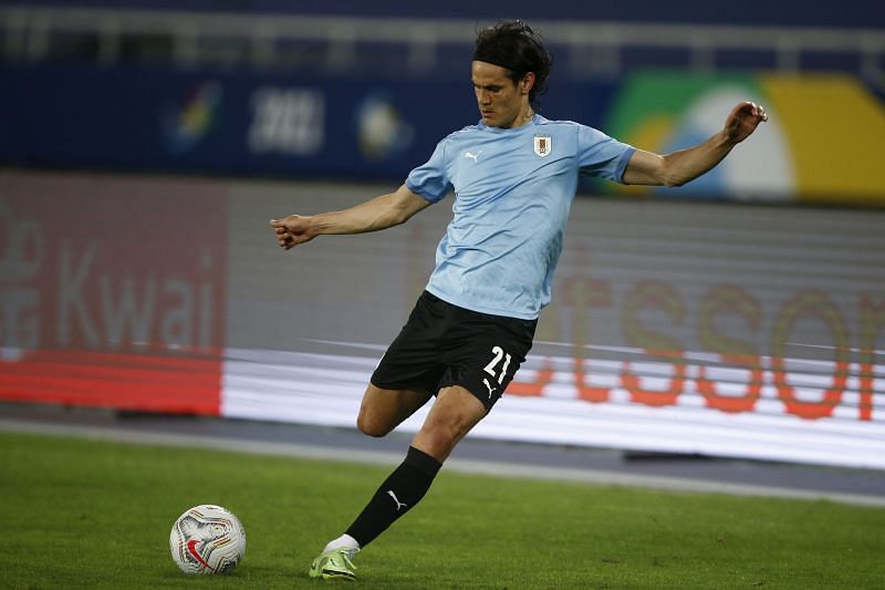 Edinson Cavani in action for Uruguay.