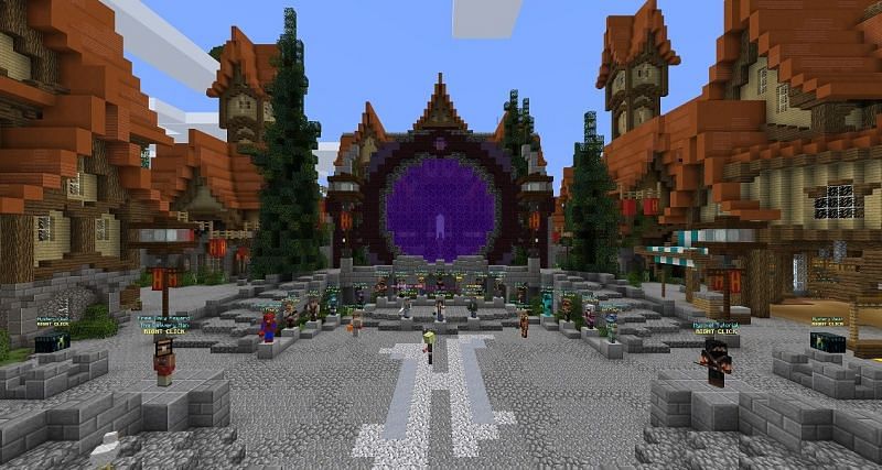 Executing the /hub command will take players back to the server hub (Image via Minecraft)