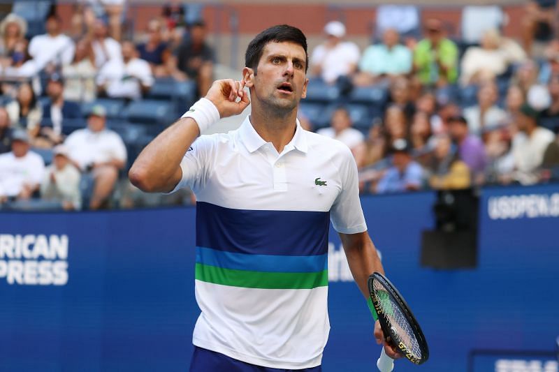 Novak Djokovic during his match against Kei Nishikori