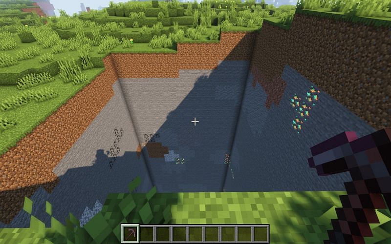 Best ways of mining a chunk (Image via Minecraft)