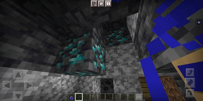 Exposed diamond ores (Image via Minecraft)