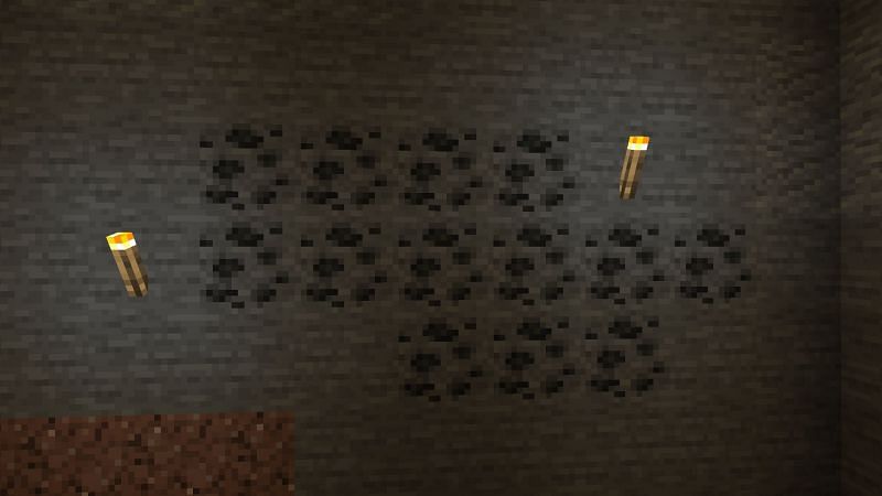 A big coal ore vein (Image via Minecraft)