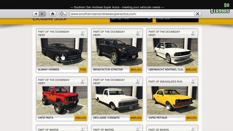 Top 5 cars from Southern SA Super Autos in GTA Online (Image via Rockstar Games)