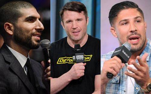 Ariel Helwani (left); Chael Sonnen (center); Brendan Schaub (right)