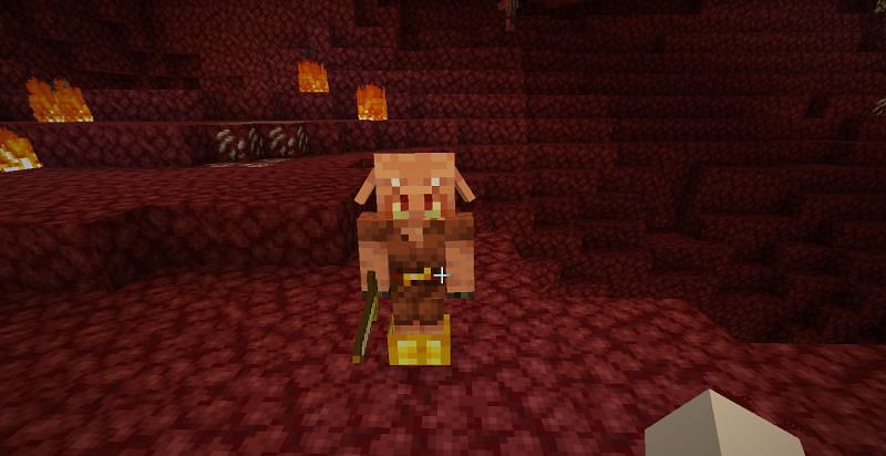 A piglin in a nether wastes biome (Image via Minecraft)