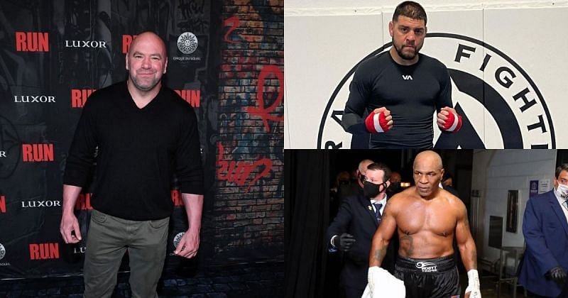 Dana White (left), Nick Diaz (top right) &amp; Mike Tyson (bottom right) [Image Credits- @nickdiaz209 on Instagram]