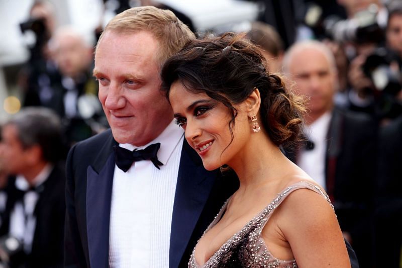 Salma Hayek and Fran&ccedil;ois-Henri Pinault at &#039;Once Upon A Time&#039; Premiere during 65th Annual Cannes Film Festival. (Image via Getty Images)