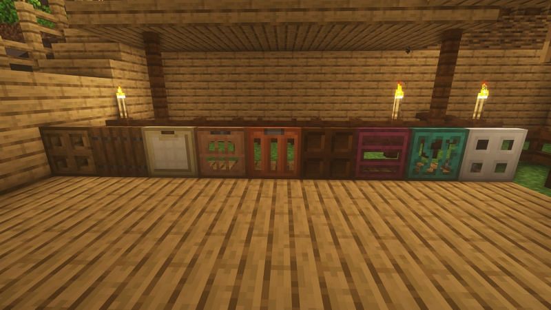 Each type of trapdoor available (Image via Mojang)