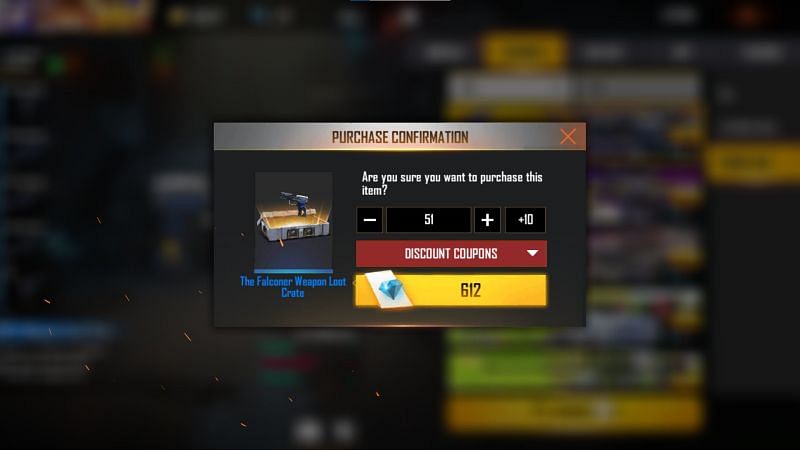 Select the desired quantity and make the purchase (Image via Free Fire)