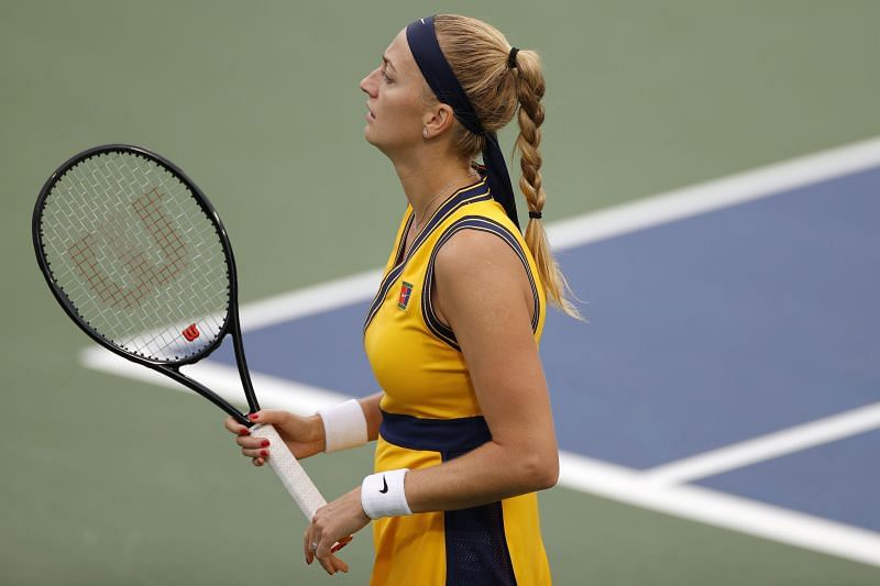 Petra Kvitova in action at the 2021 US Open.