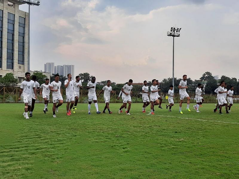 Mohammedan SC players train ahead of the Durand Cup 2021 season opener. (Image Courtesy: Mohammedan SC Twitter)