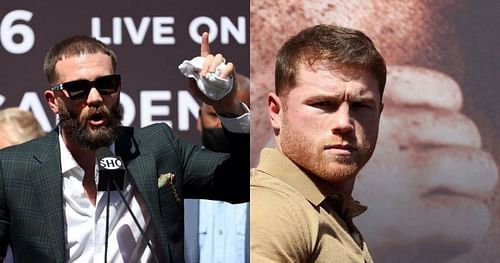 Caleb Plant (left) & Canelo Alvarez (right)