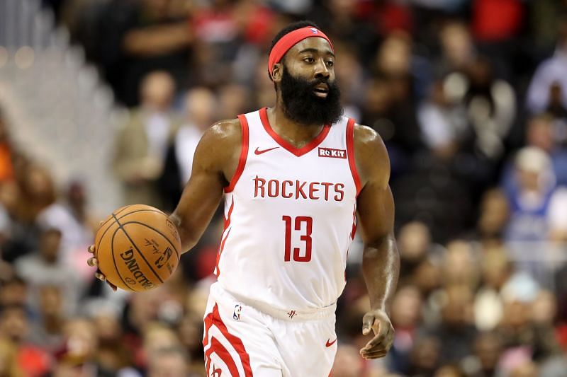 James Harden in action during an NBA game.