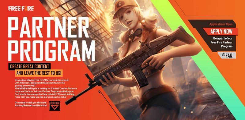 Users can join the program by filling out a form on the official partner program website (Image via Free Fire)