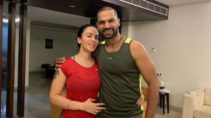 Shikhar Dhawan with his wife
