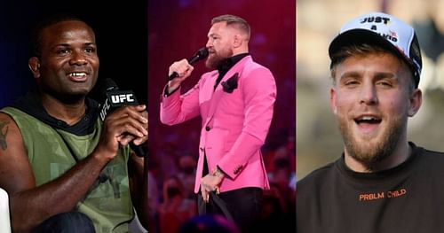 Din Thomas (left); Conor McGregor (center); Jake Paul (right).