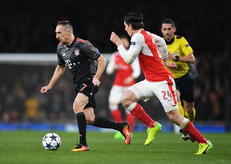 A snap from Bayern Munich&#039;s victory over Arsenal in the UEFA Champions League.