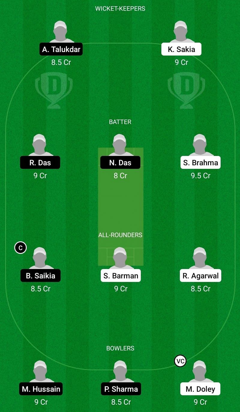 Dream11 Team for Subansiri Champs vs Brahmaputra Boys - Assam T20 2021.