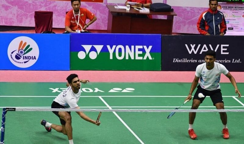 MR Arjun (R) and Dhruv Kapila fought hard against Liu Cheng and Zhou Hao Dong of China