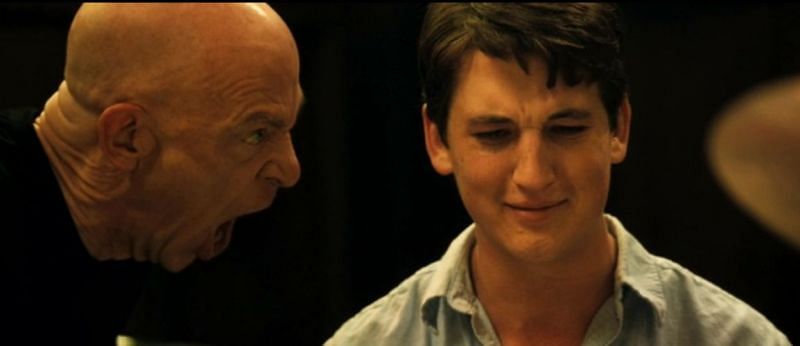 JK Simmons and Miles Teller in Whiplash (Image via Stage Six Films/Sony Pictures)