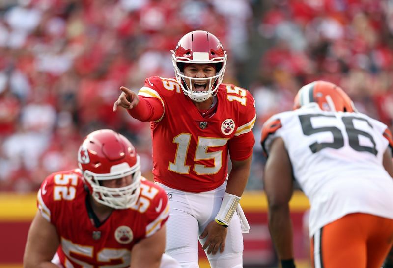 Patrick Mahomes for the Kansas City Chiefs v Cleveland Browns