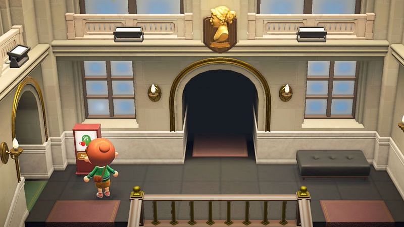 The kiosk next to the entrance has a small house logo next to the coffee beans (Image via Nintendo)