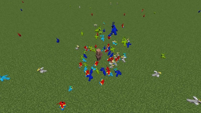 Parrots (Image via Minecraft)