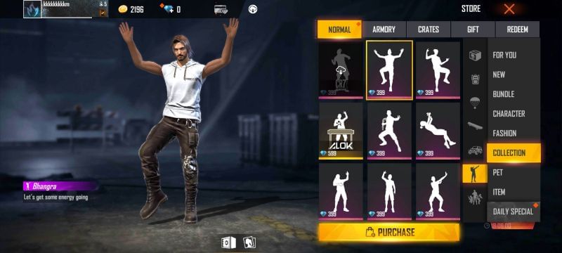 Bhangra emote in Free Fire (Image via ff.garena.com)