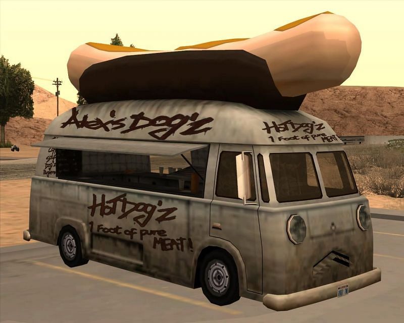 Just kidding, the hotdog van is one of the best vehicles in the game (Image via Rockstar Games)