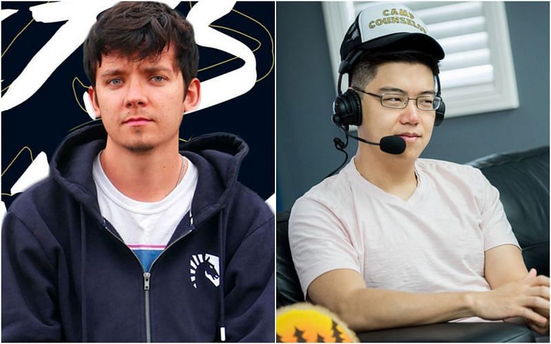 Asa Butterfield vs Blitz in a 1v1 Dota 2 match (Images via Team Liquid and Beyond The Summit)