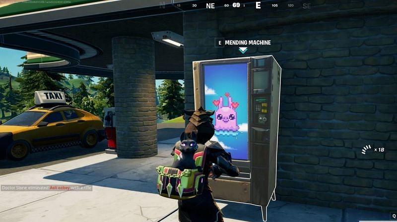 A player approaching a Mending Machine in Fortnite (Image via Epic Games)