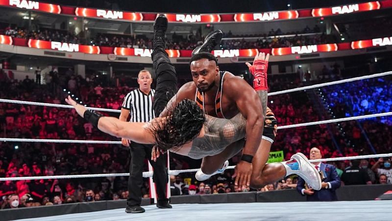 Big E and Roman Reigns in action on RAW this week