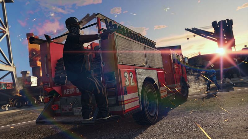 Fire trucks are relatively easy to find (Image via Rockstar Games)