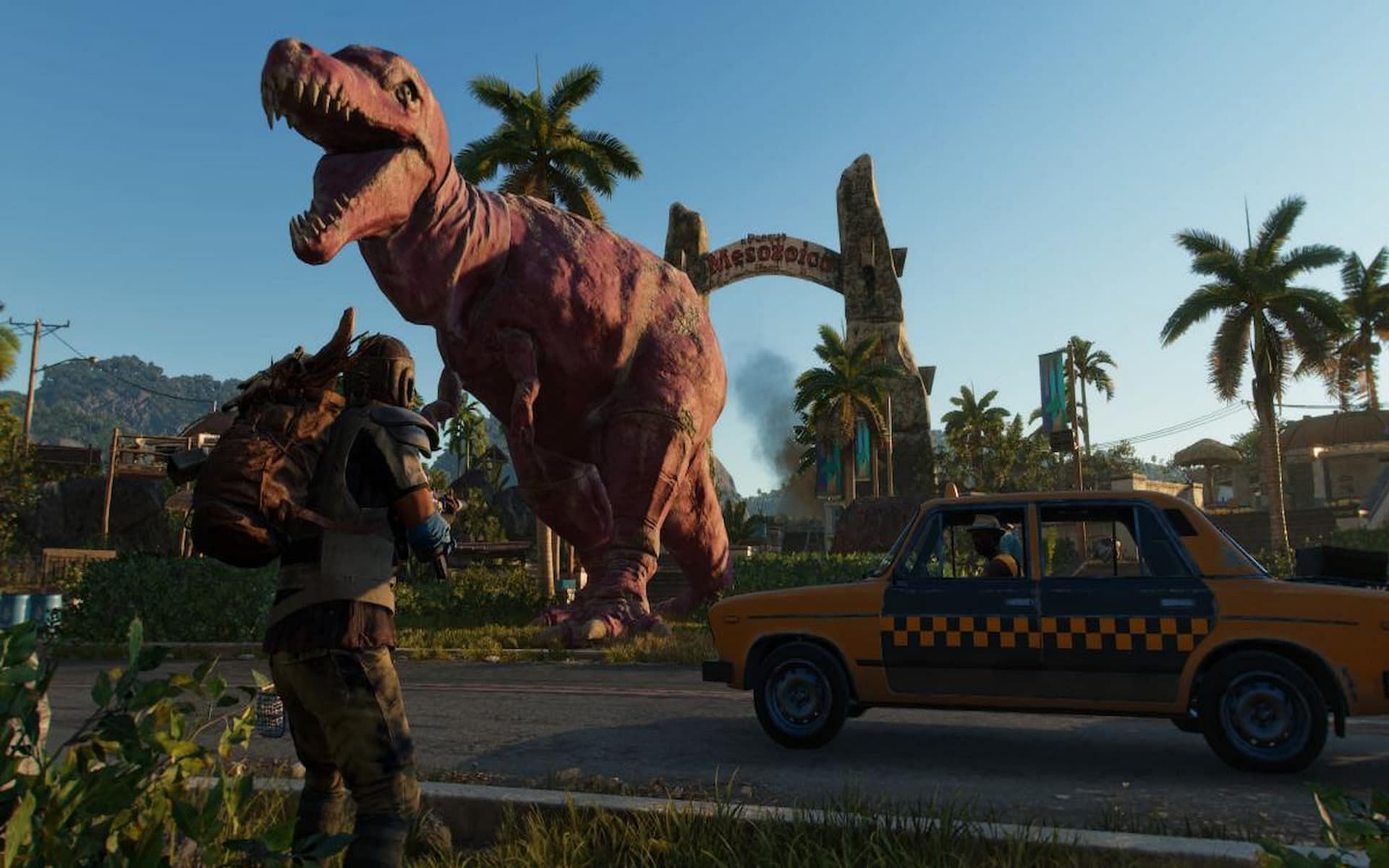 A dinosaur statue in Far Cry 6. (Image via Ubisoft)