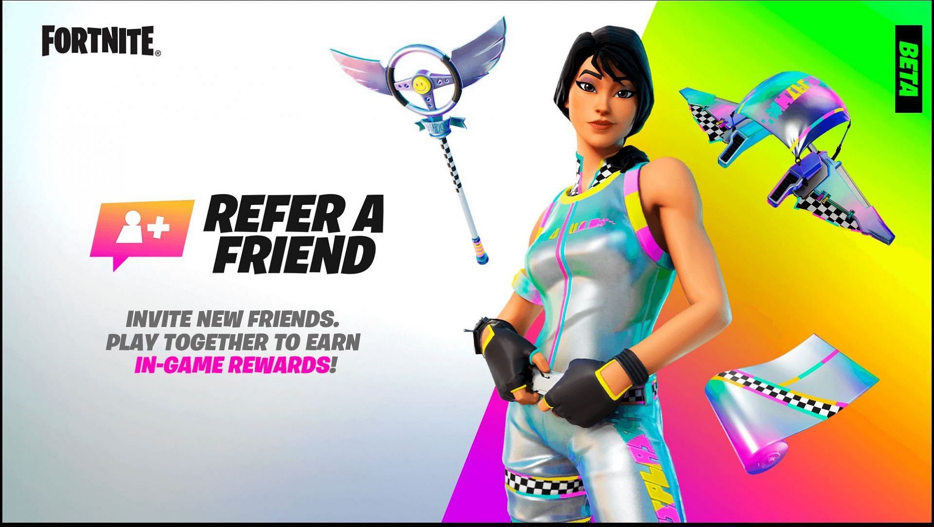 Players can join the Fortnite Refer A Friend program for all the free rewards. Image via Epic Games