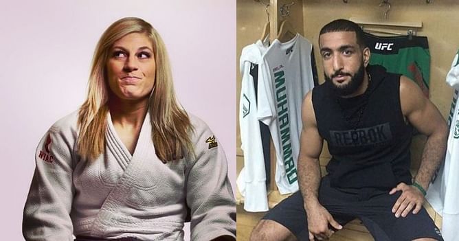 "Wanna make a bet homie?" - Kayla Harrison and Belal Muhammad make hilarious wager on Amanda Nunes' title fight against Julianna Pena