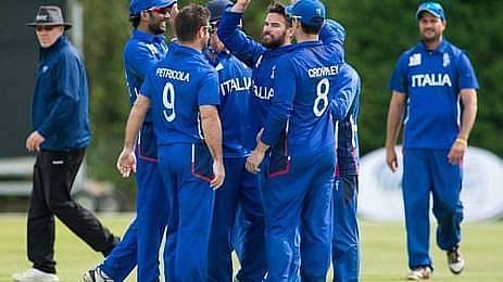 Italy national cricket team in action