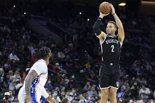 Blake Griffin #2 of the Brooklyn Nets is one of the best power forwards aged 30 or above in the NBA's Eastern Conference