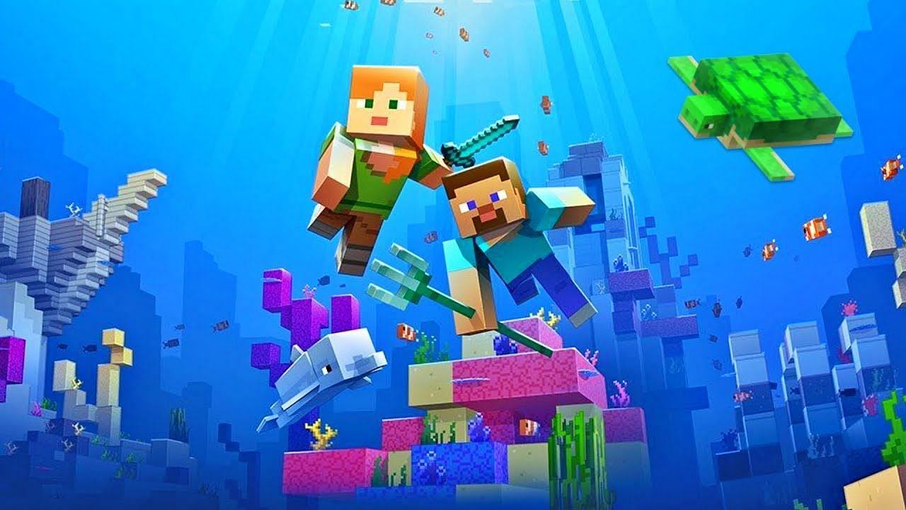 Friendly underwater mobs (Image via Mojang)