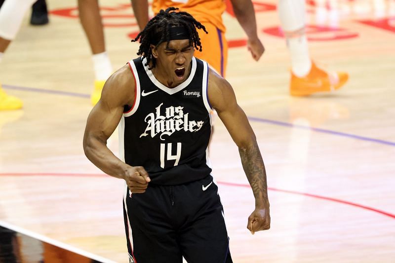 Terance Mann celebrates a basket for the LA Clippers