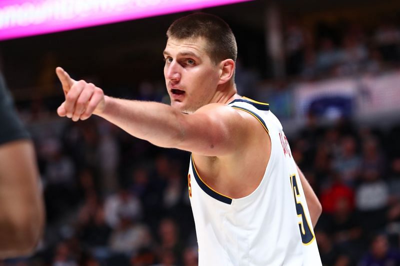 Nikola Jokic of the Denver Nuggets in action against the Minnesota Timberwolves