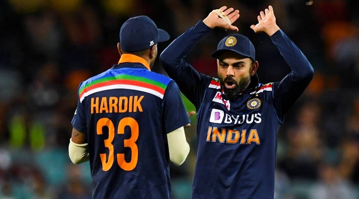 Virat Kohli [R] will hope for Hardik Pandya to bowl a few overs at the T20 World Cup [PC: IE]