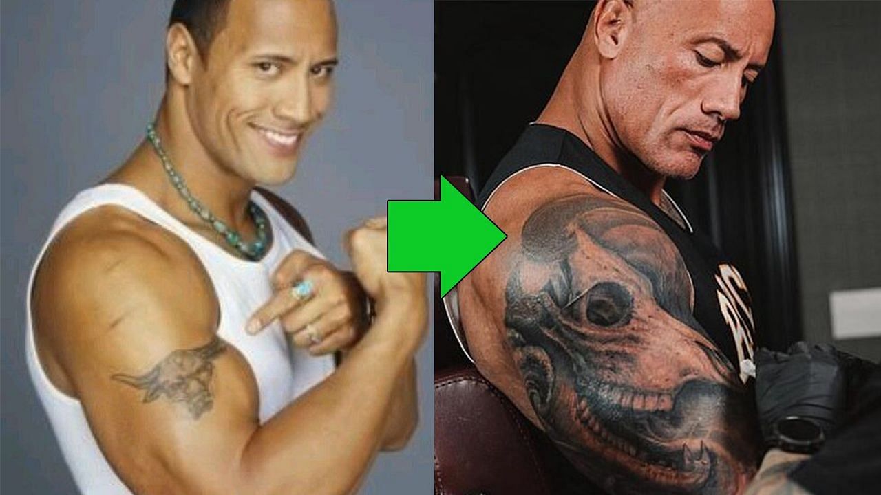 Why did Dwayne Johnson cover his Brahma Bull tattoo?