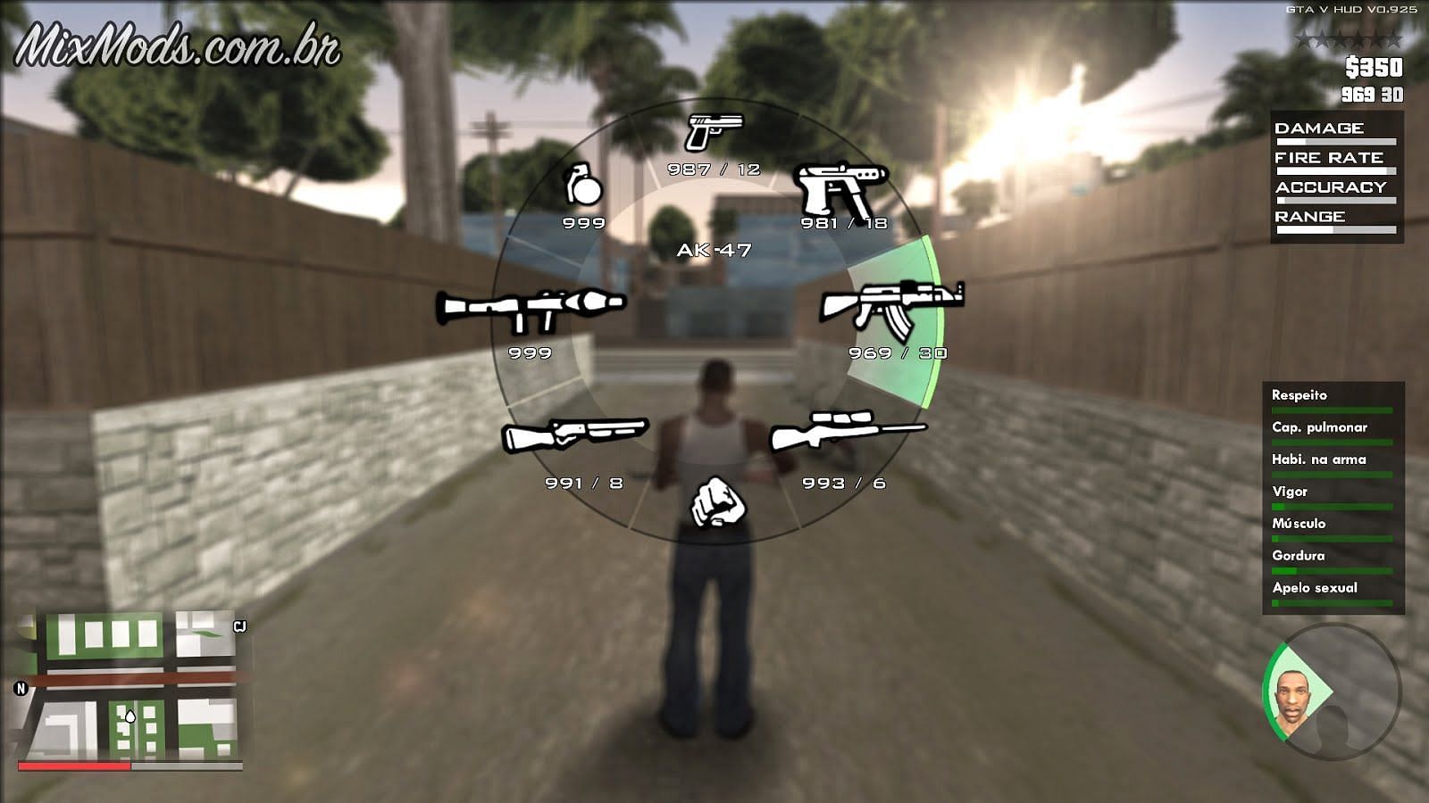 A screenshot of the &quot;next-gen&quot; version of the modded HUD (Image via MixMods)