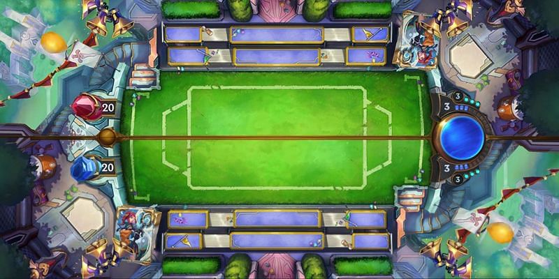 The play board is a miniature stadium (Image via Riot Games)