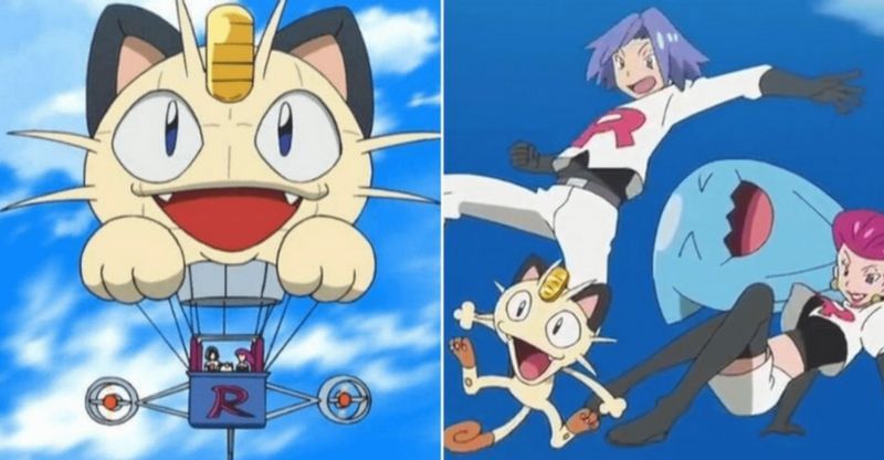 Team Rocket alongside their iconic Meowth Hot Air Balloon (Image via the Pokemon Company)