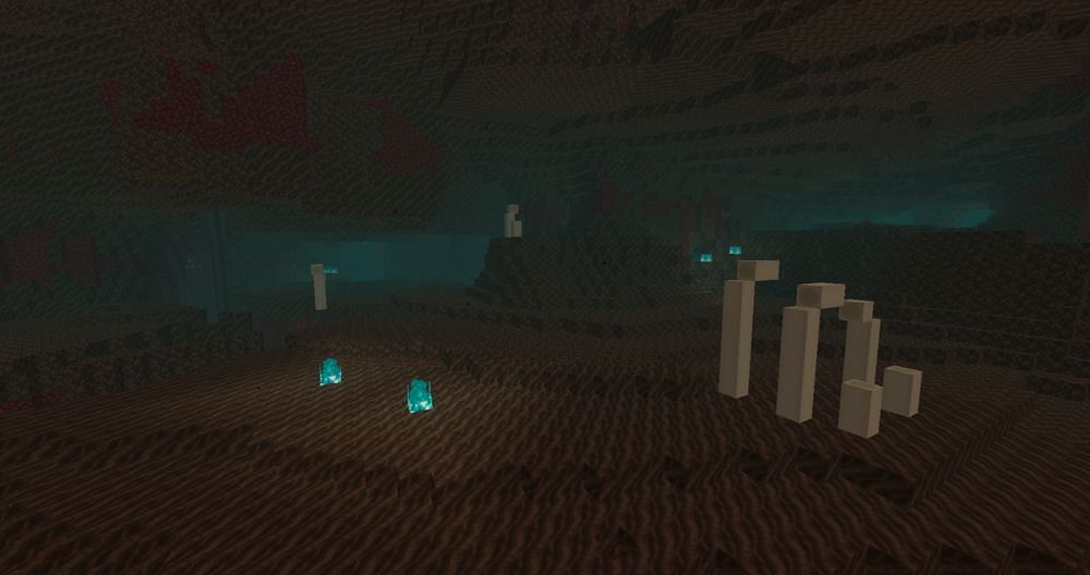 A soul sand valley (Image via Minecraft)