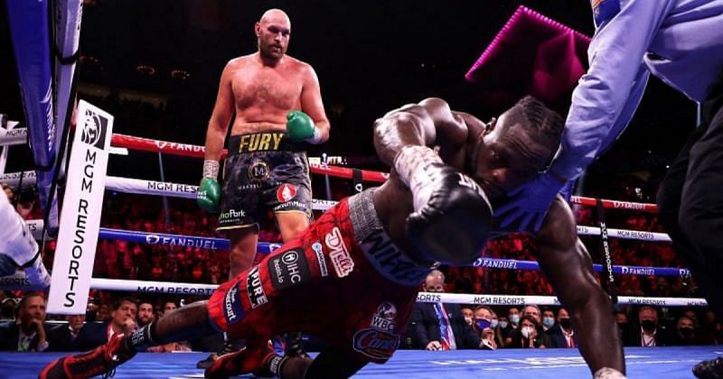 Tyson Fury (top) &amp; Deontay Wilder (bottome)