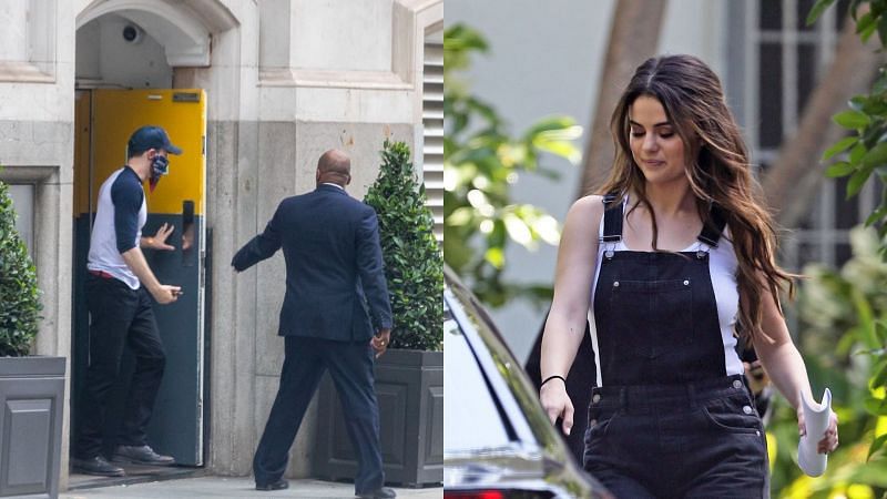 Selena Gomez and Chris Evans were spotted outside an LA studio on October 1 (Image via selenasadios/Twitter)